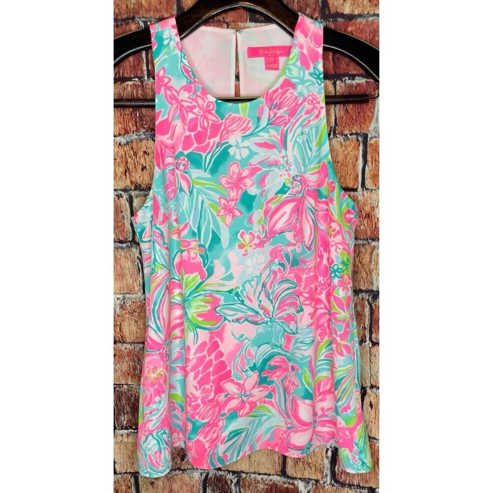 Lilly Pulitzer Hot on the Scene Lyle Swing Tank Top Keyhole Back Women’s XS